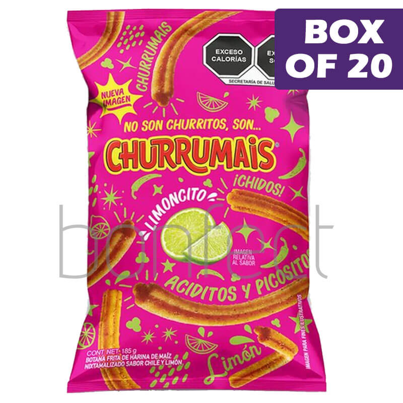 Mexican Churrumais Limoncito Chili Thin Fried Corn Strips 185g