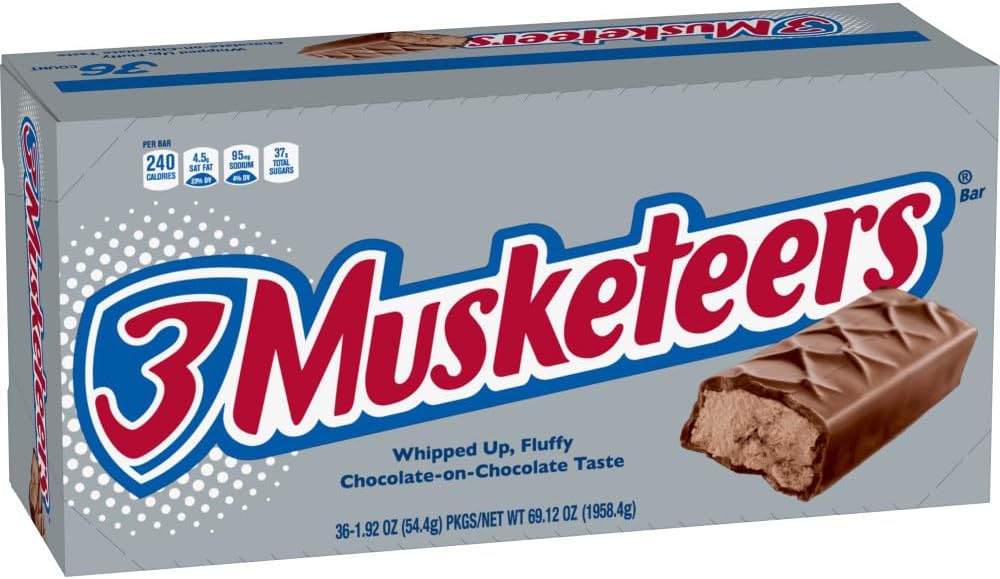 3 Musketeers Chocolate Bar 54g (36 Pack)