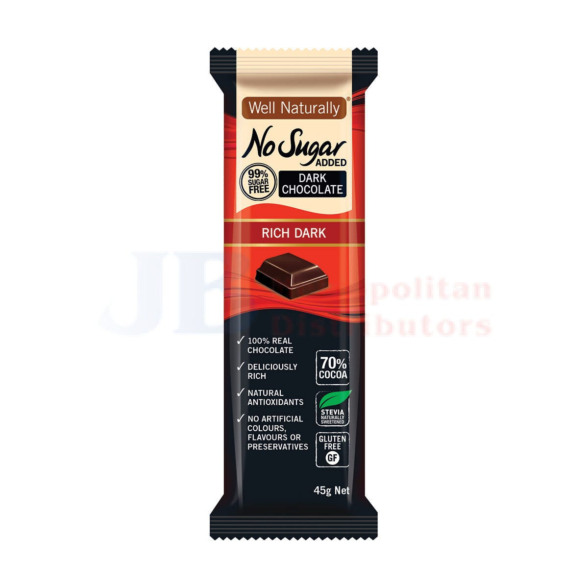Well Naturally Sugar Free Rich Dark 45g