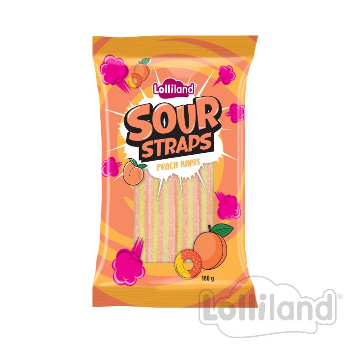 Lolliland Sour Straps Peach 160g