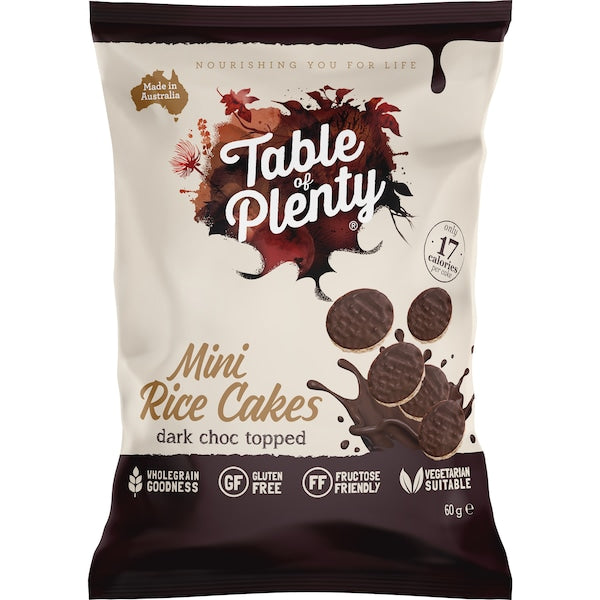 Table Of Plenty Rice Cake Dark Choc 60g