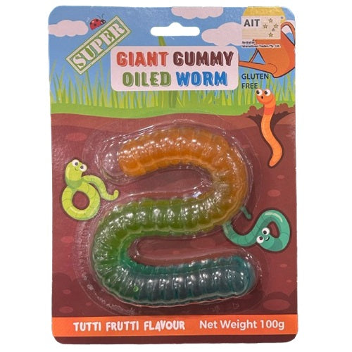 Gummy Giant Oiled Worms 100g