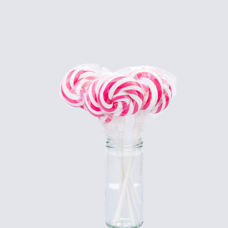 Swirly Lollipops Pink & White 50g (10 Pack)