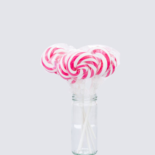 Swirly Lollipops Pink & White 50g (10 Pack)