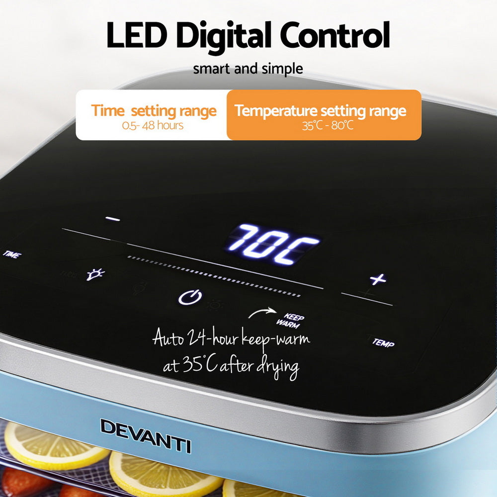 Devanti 5 Trays Food Dehydrator Mini Fruit Dryer 500W