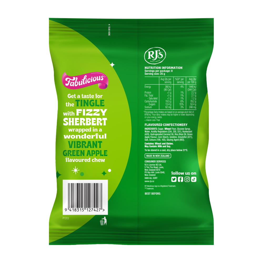Fabulicious Apple Sherbert Fizz 200g