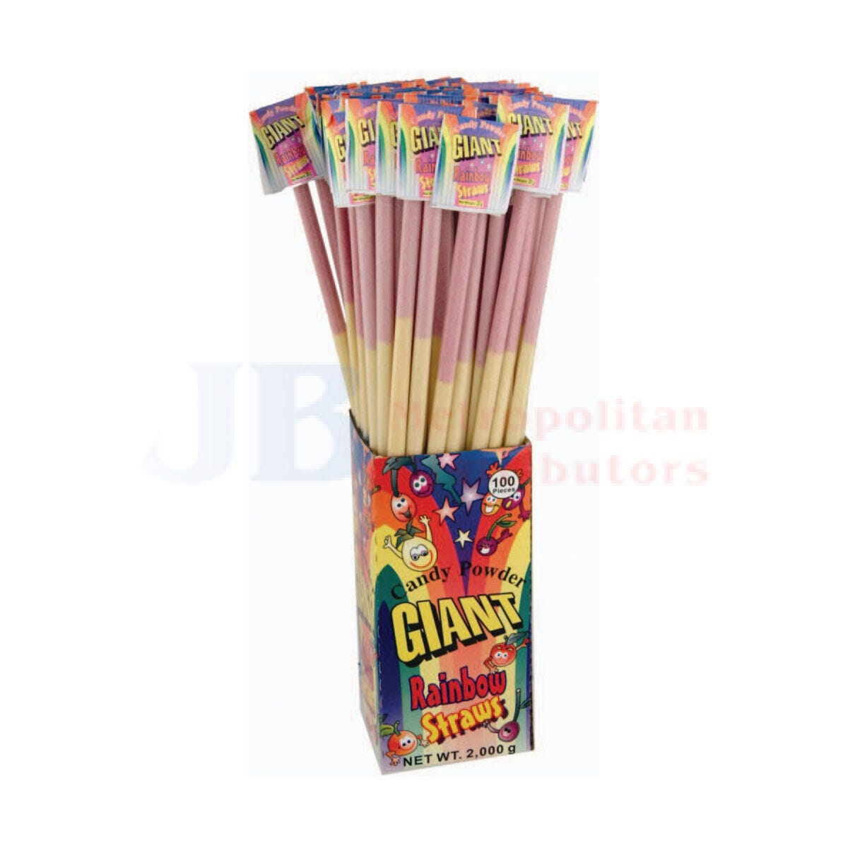 Giant Rainbow Straws (140 Pack)