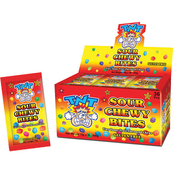 Tnt Sour Chewy Bites 15g (36 Pack)