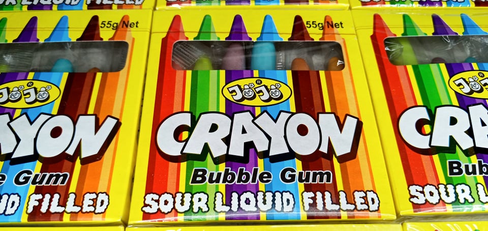 Jojo Crayons Sour Liquid Filled Bubble Gum 55g