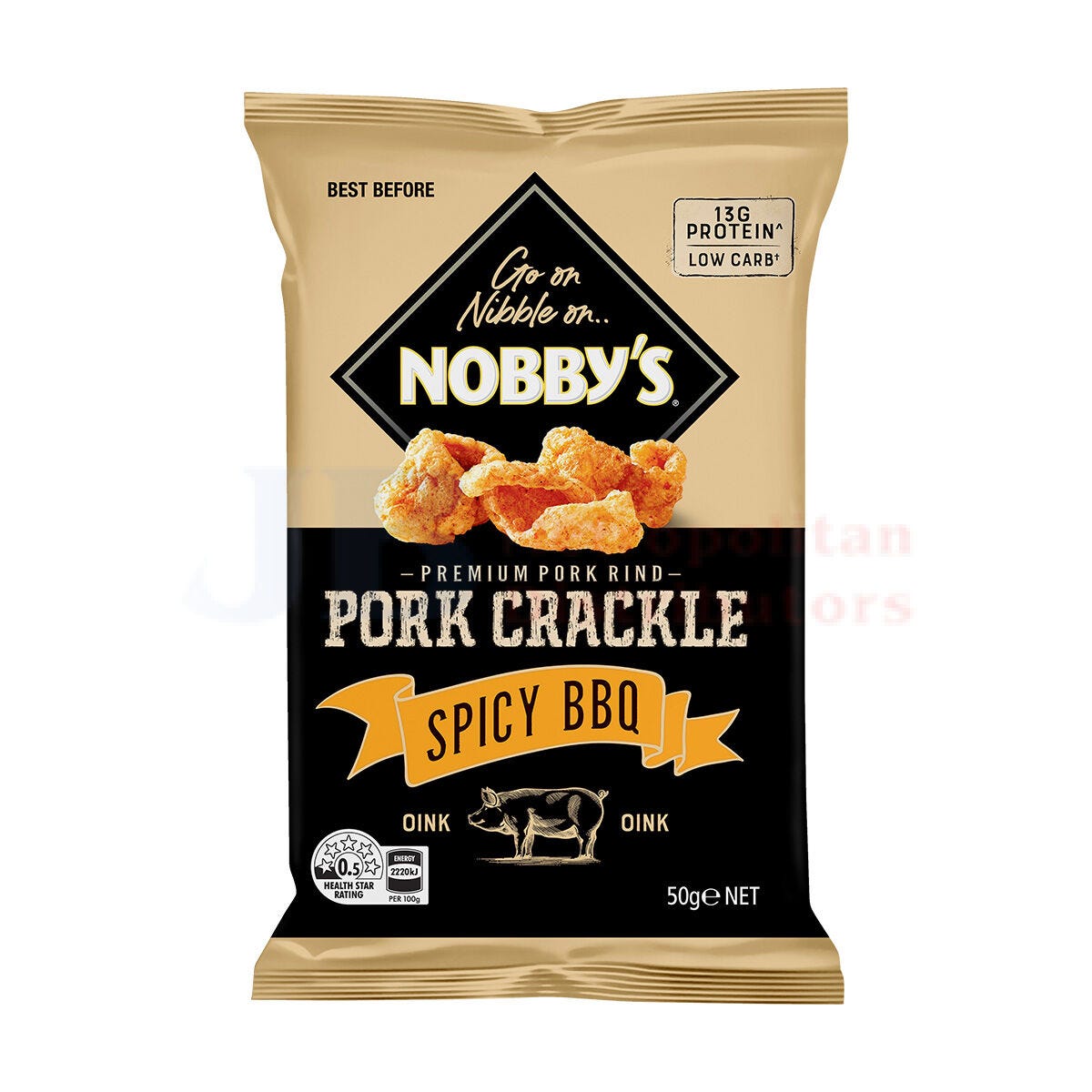 Nobby's Pork Crackle Spicy Bbq 50g
