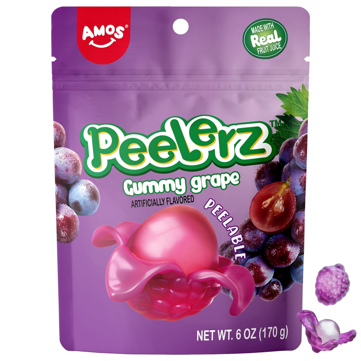 Amos Peel Gummy Grape 170g