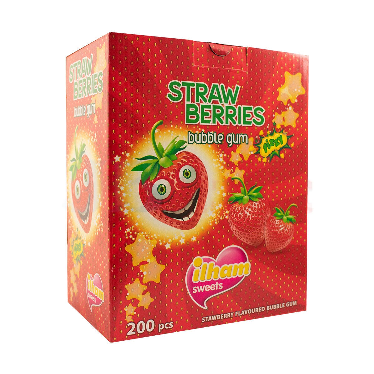 Sour Strawberry Bubblegum Wrapped (200 Piece)
