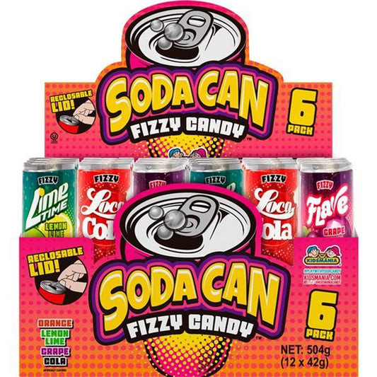 Soda Can Frizzy Candy 42g (6 Pack)