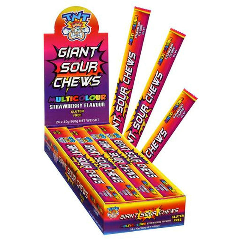 Tnt Giant Sour Chews Strawberry