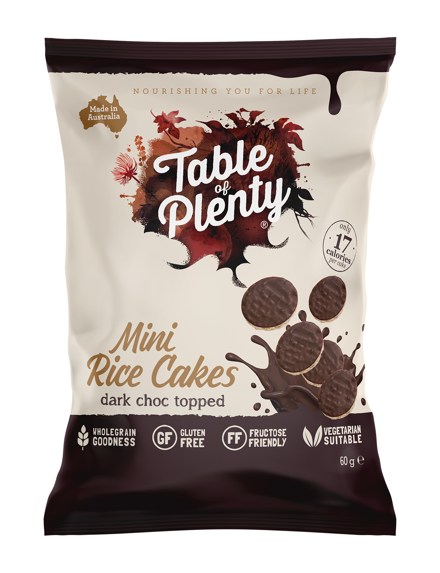 Table Of Plenty Rice Cake Dark Choc 60g