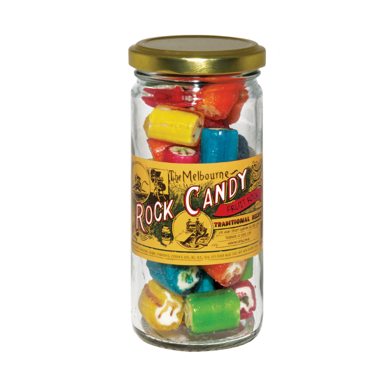 The Melbourne Rock Candy Fruit Rock Jar 170g