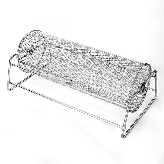 12-Inch Stainless Steel Rolling BBQ Grill Mesh Rotisserie