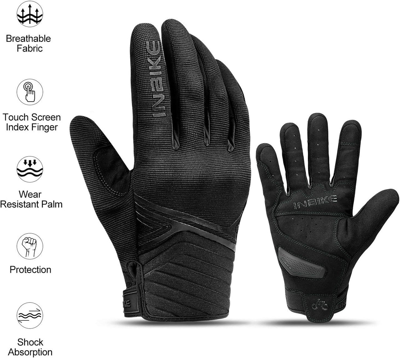 Breathable Mesh Motorcycle Gloves Touchscreen with TPR Palm Pad Hard Knuckle-Back-Medium