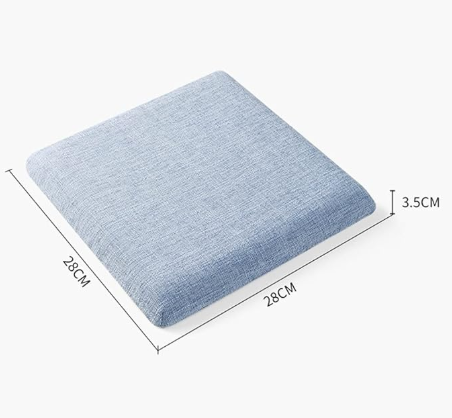 Square bar stool cushion with ties, breathable and non-slip square chair pad, 28*28*3.5 cm memory foam children's stool cushion (Deer)
