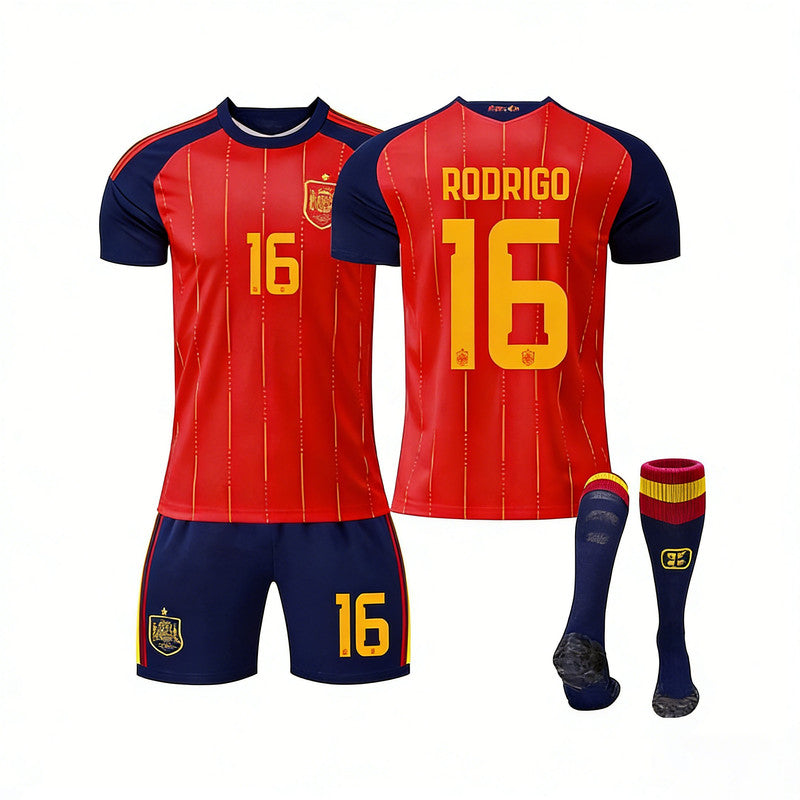 2026 FIFA World Cup Spain Home Red Soccer Jersey #10 Yamal #2 Carvajal #16 Rodri #20 Pedri #17 Nico Williams #19 Olmo #4 Cubarsí Football Shirt Fan Edition Children /Adult Sizes Fast Shipping(Pau Cubarsí+ SizeM)