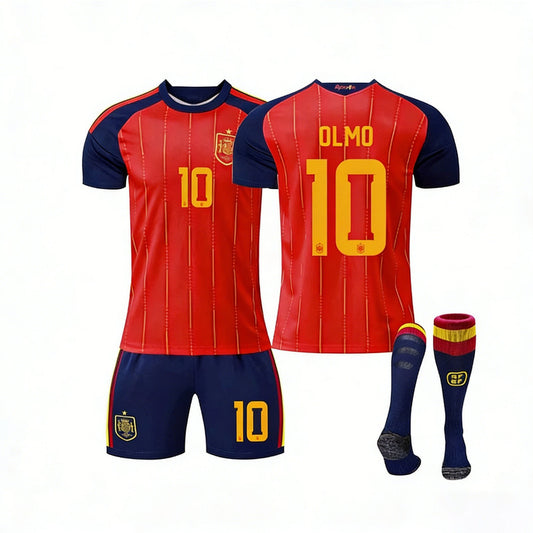 2026 FIFA World Cup Spain Home Red Soccer Jersey #10 Yamal #2 Carvajal #16 Rodri #20 Pedri #17 Nico Williams #19 Olmo #4 Cubarsí Football Shirt Fan Edition Children /Adult Sizes Fast Shipping(Dani Olmo + SizeS)