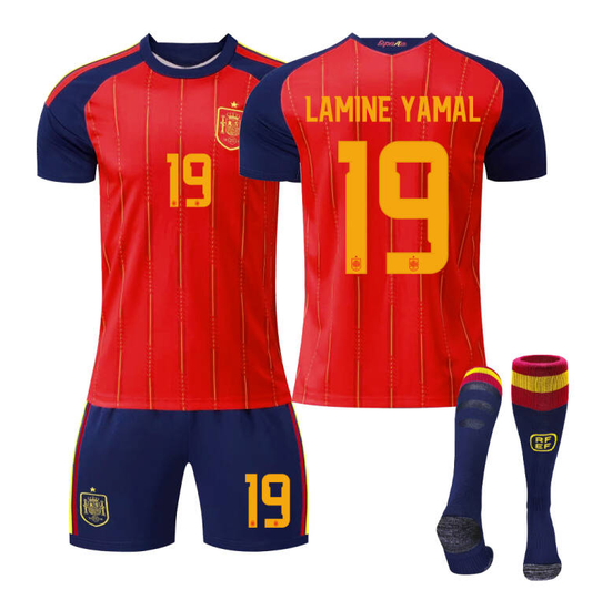 2026 FIFA World Cup Spain Home Red Soccer Jersey #10 Yamal #2 Carvajal #16 Rodri #20 Pedri #17 Nico Williams #19 Olmo #4 Cubarsí Football Shirt Fan Edition Children /Adult Sizes Fast Shipping(Lamine Yamal + SizeL)