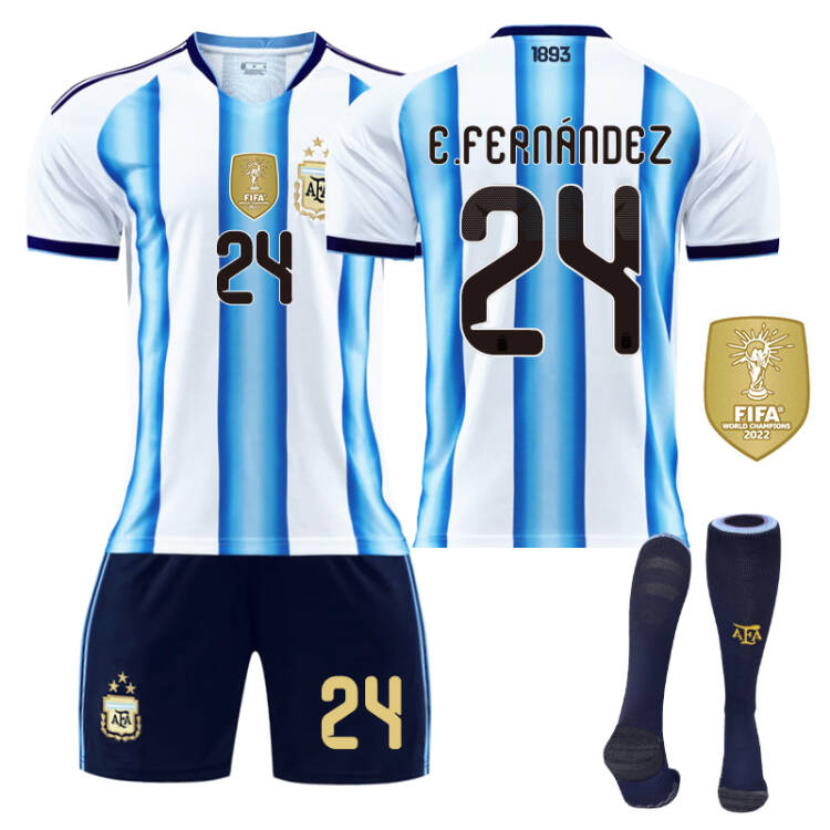 2026 FIFA World Cup Argentina Home Jersey #10 Messi #9 Alvarez #22 Martinez #20 Enzo Football Shirt Fan Edition Children/Adult Sizes 16-XXL(De Paul + SizeM)