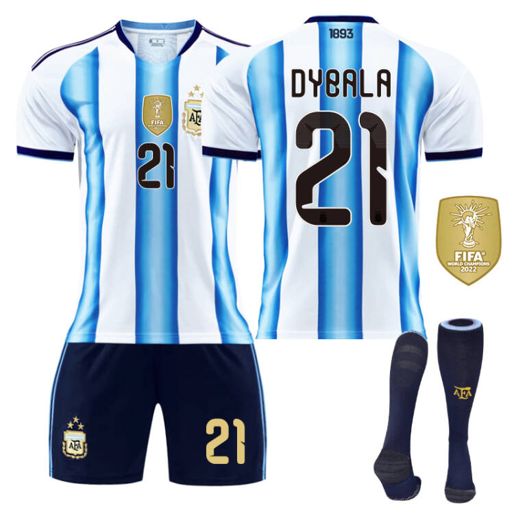 2026 FIFA World Cup Argentina Home Jersey #10 Messi #9 Alvarez #22 Martinez #20 Enzo Football Shirt Fan Edition Children/Adult Sizes 16-XXL(De Paul + SizeL)