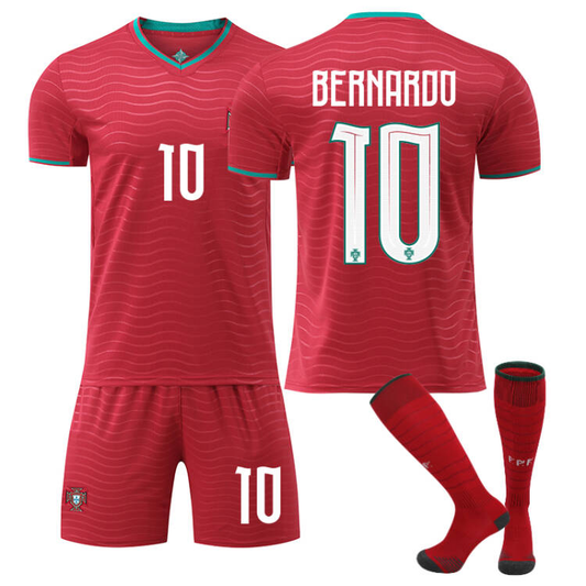 2026 FIFA World Cup Portugal Home Red Soccer Jersey #7 Ronaldo ，#8 Bruno Fernandes#10 Bernardo Silva#17 Rafael Leão Football Shirt Fan Edition Adult Sizes(Bernardo Silva + SizeXXXL)
