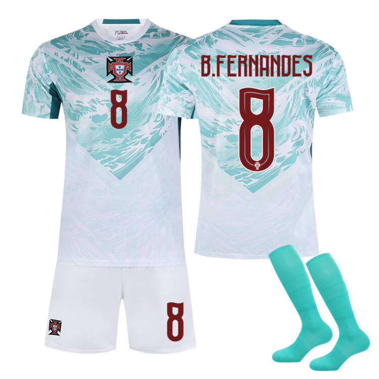 2026 FIFA World Cup Portugal Away Jersey – #7 Ronaldo, #8 Bruno Fernandes, #10 Bernardo Silva, #17 Rafael Leão, #21 Diogo Jota, #23 Vitinha, Children/Adult Sizes, Breathable Fabric(Cristiano Ronaldo + SizeM)