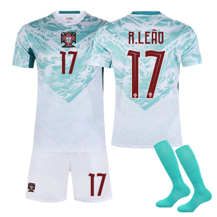 2026 FIFA World Cup Portugal Away Jersey – #7 Ronaldo, #8 Bruno Fernandes, #10 Bernardo Silva, #17 Rafael Leão, #21 Diogo Jota, #23 Vitinha, Children/Adult Sizes, Breathable Fabric(Bruno Fernandes + SizeXS)