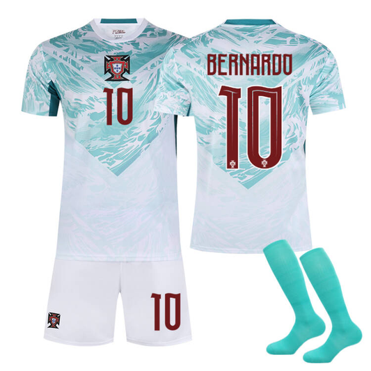 2026 FIFA World Cup Portugal Away Jersey – #7 Ronaldo, #8 Bruno Fernandes, #10 Bernardo Silva, #17 Rafael Leão, #21 Diogo Jota, #23 Vitinha, Children/Adult Sizes, Breathable Fabric(Bernardo Silva + SizeL)