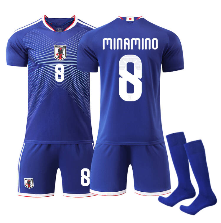 2026 FIFA World Cup Japan Home Jersey – #6 Wataru Endo, #7 Kaoru Mitoma, #8 Takumi Minamino, #9 Ayase Ueda, #10 Ritsu Doan, #14 Junya Ito, #20 Takefusa Kubo, #22 Takehiro Tomiyasu, Children/Adult Sizes, Breathable Fabric(Ritsu Doan + SizeM)