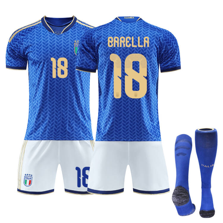 2026 FIFA World Cup Italy Home Jersey – #1 DONNARUMMA, #3 DIMARCO, #8 TONALI, #10 R.BAGGIO, #14 CHIESA, #18 BARELLA, Children/Adult Sizes, Breathable Fabric(CHIESA + SizeXXXL)