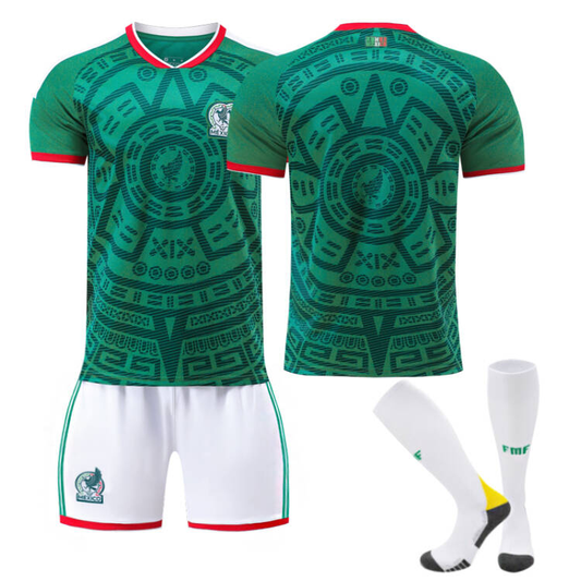 2026 FIFA World Cup Mexico Home Jersey – Aztec Pattern Official Replica Kit(SizeL)