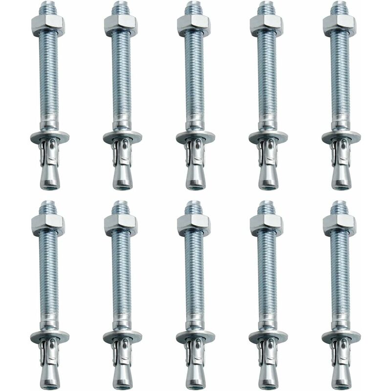 Anchor Plugs, 10 pcs M10/10Mm Galvanized Heavy Duty Anchors, Galvanize ...