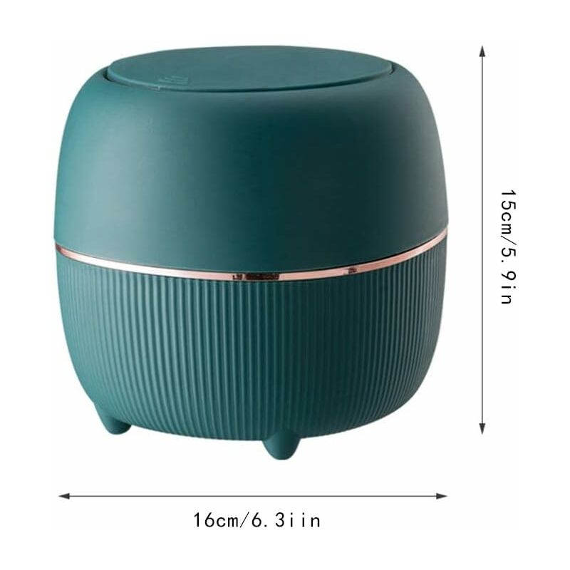 Mini Desktop Trash Can, Creative Plastic Desktop Trash Can With Button Lid For Home Office, Study, Bedroom, Kitchen
