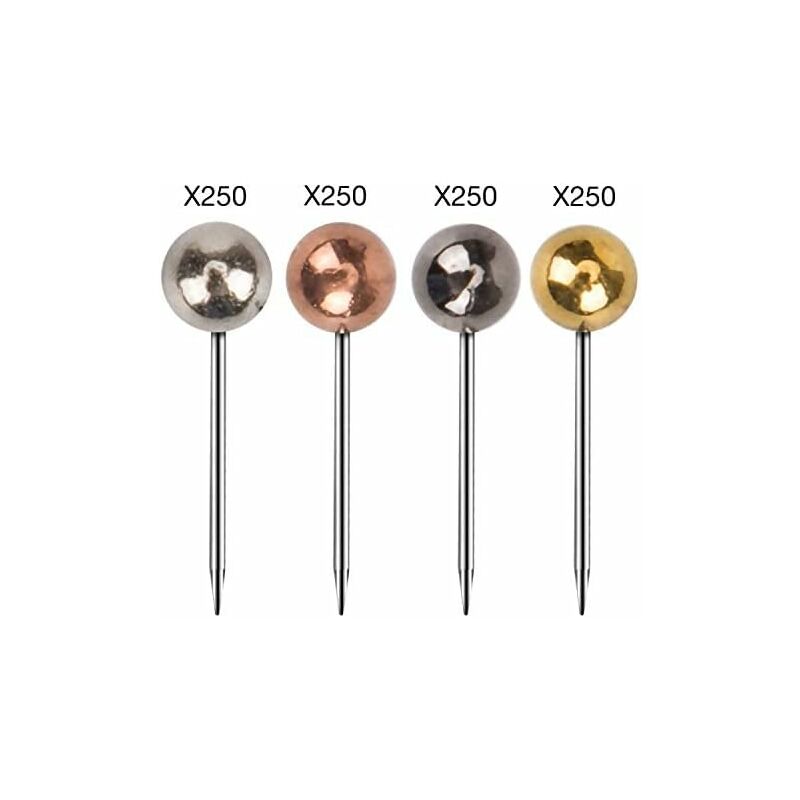 1000 Pieces Push Pins Map Thumbtacks Push Pins For Cork Board, Fabric Marking, 1/8 Inch ROund Metal Head