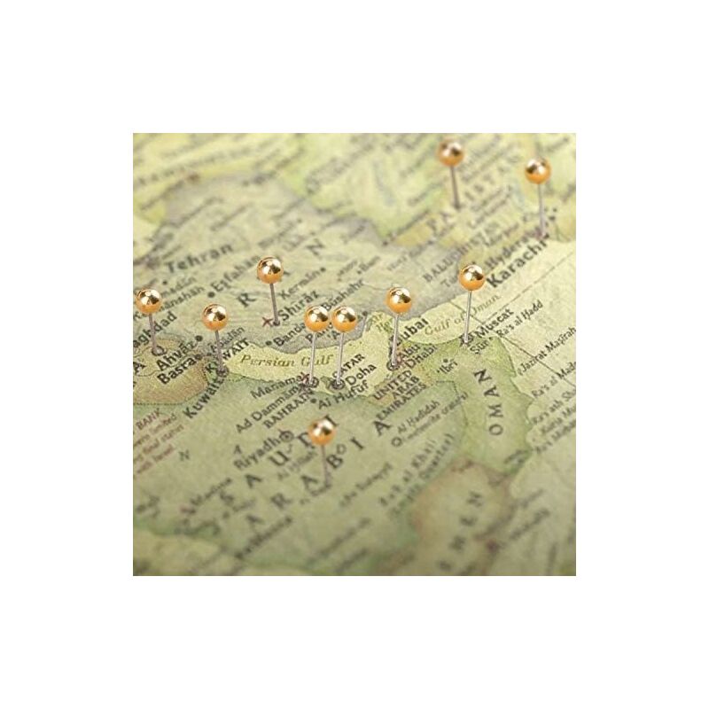 1000 Pieces Push Pins Map Thumbtacks Push Pins For Cork Board, Fabric Marking, 1/8 Inch ROund Metal Head