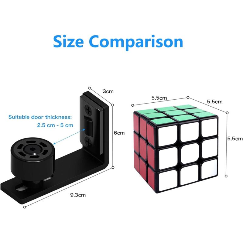 1 Pair Adjustable Floor Guide For Sliding Gate, Sliding Door Rail, 2 Doors (No Groove On Door, No Floor Drilling)