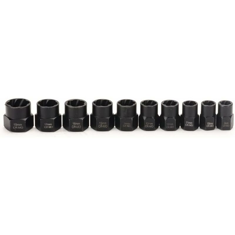 11 pcs 9.5Mm Impact Bolt Extractor Tool Set With Toolbox