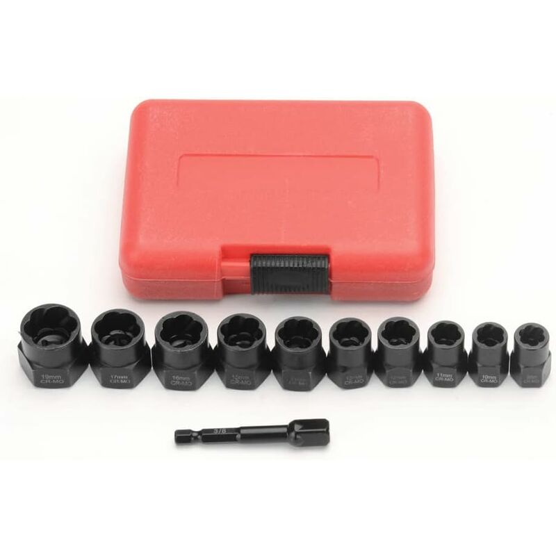 11 pcs 9.5Mm Impact Bolt Extractor Tool Set With Toolbox
