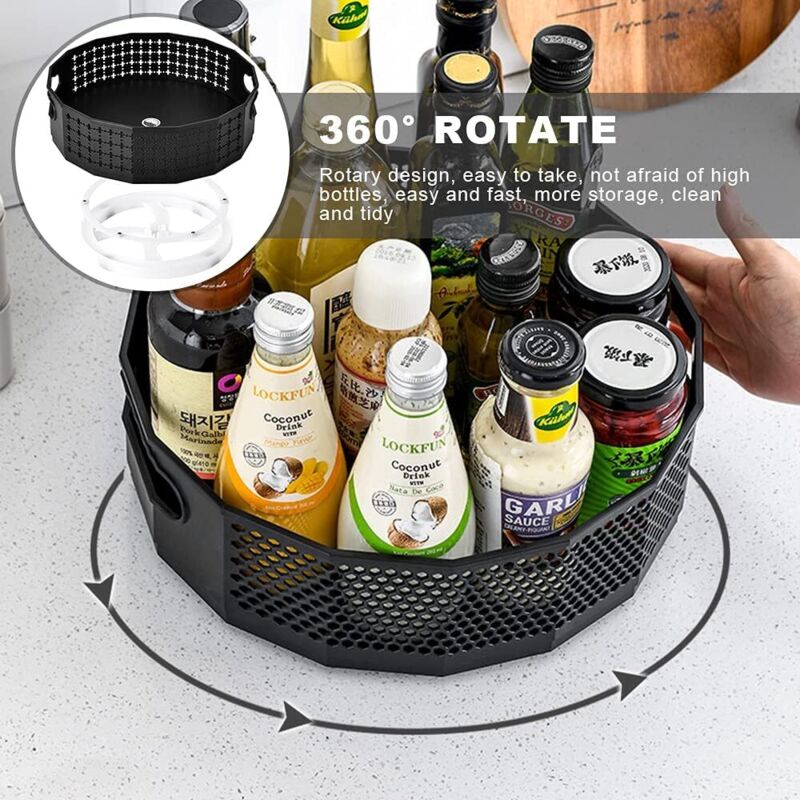 Turntable, Plastic Spice Rack Organizer For Spices Condiments Kitchen Storage, Kitchen Cupboard Turntable, Spice Rack
