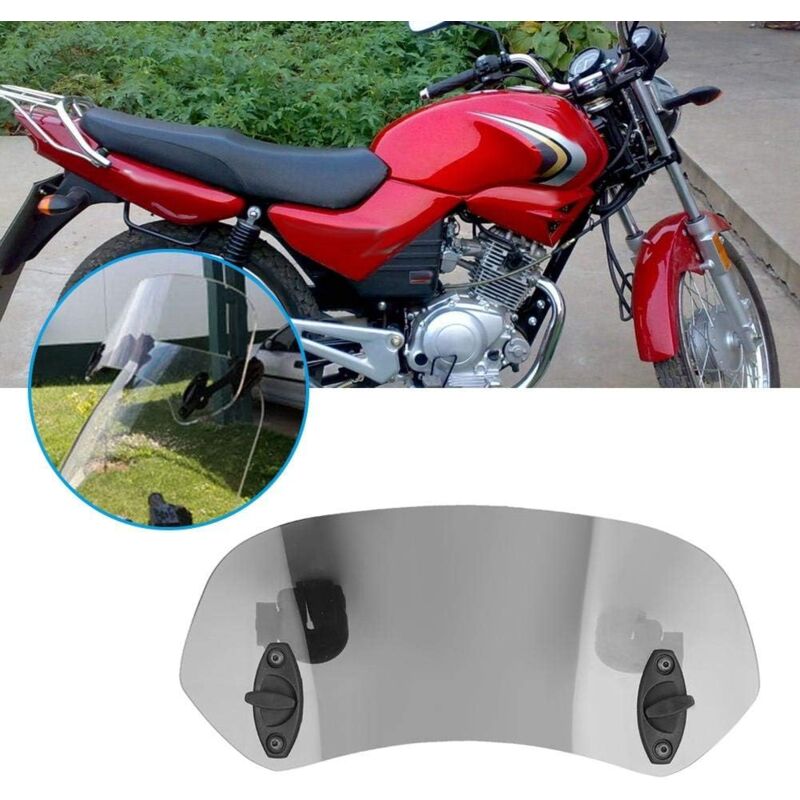 Motorcycle Windshield Adjustable Clip On Windscreen Wind Deflector Windshield Accessories For Motorcycle Tawny