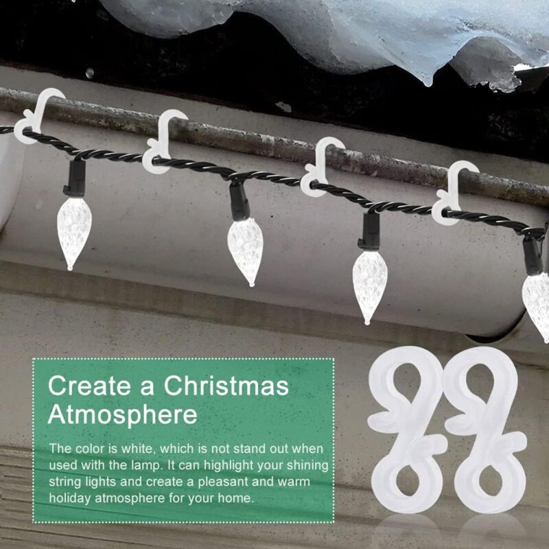 150 pcs Mini Plastic Weatherproof Gutter Hooks For Christmas