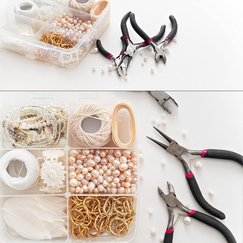 Inherited 5 pcs Beading Jewelry ROund Nose Pliers Diy Tool For Electrical And Carpentry Work, Diy Jewelry Making (Small)