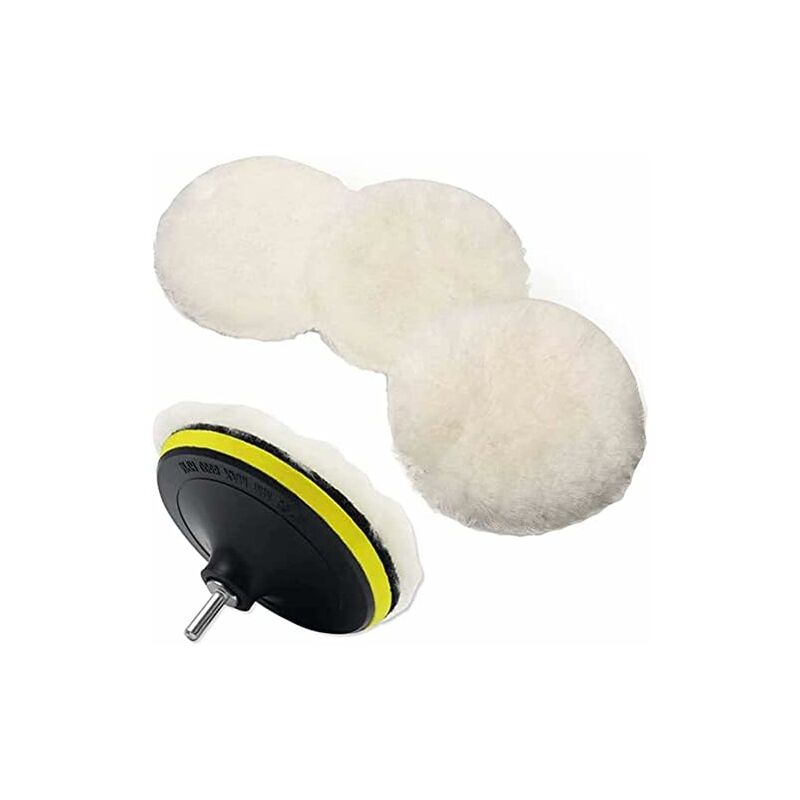 4 pcs 6 Inch Wool Polishing Pad Polishing Wheel For Bit Buffer Accessories With M14 Bit Adapter