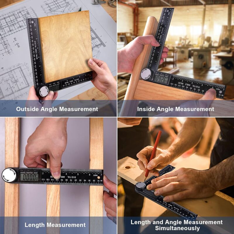 Digital Angle Finder, Digital Inclinometer Protractor Angle Measuring Tool Angle Ruler With Lcd Display For Woodworking