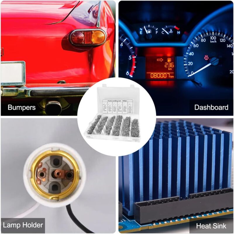 1800 pcs Tungsten Steel Hot Staples, 0.8Mm/0.6Mm Welding ROds Hot Staple Repair Welding Nail, For Car Bumper Plastic