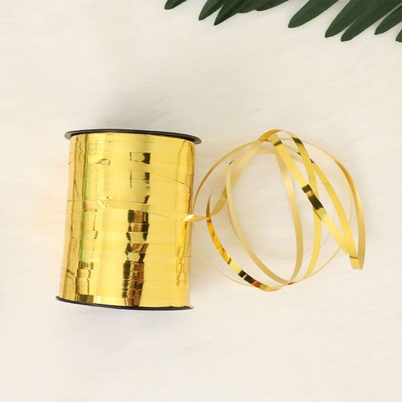 500 Yards (400M) Corrugated Balloon Ribbon Gold Bolduc Ribbon For Gift Wrapping And Diy Craft Supplies